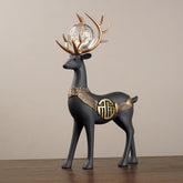 2Pcs Black Modern Deer Resin Figurines for Home Décor